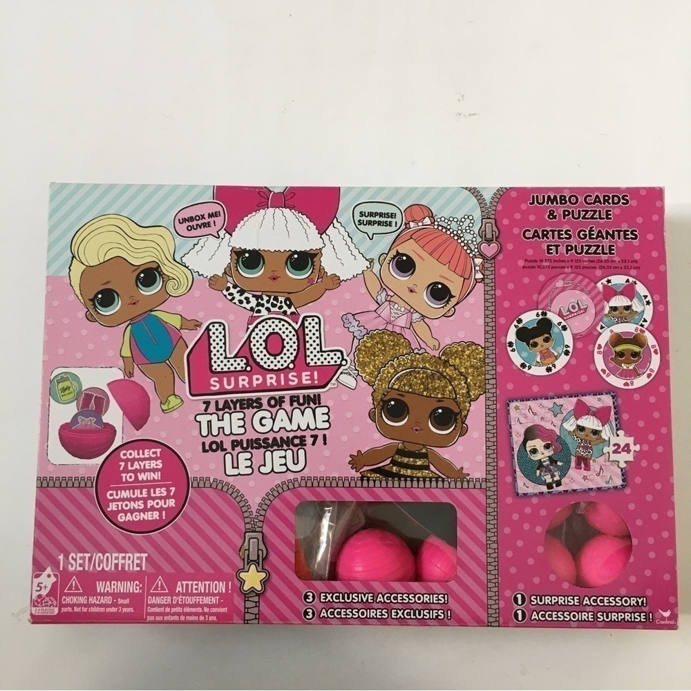 L.O.L. Surprise 7 Layers of Fun Game Jumbo Cards & Puzzle